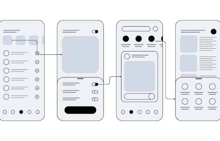 Wireframes for mobile UI design  - Free Figma Template