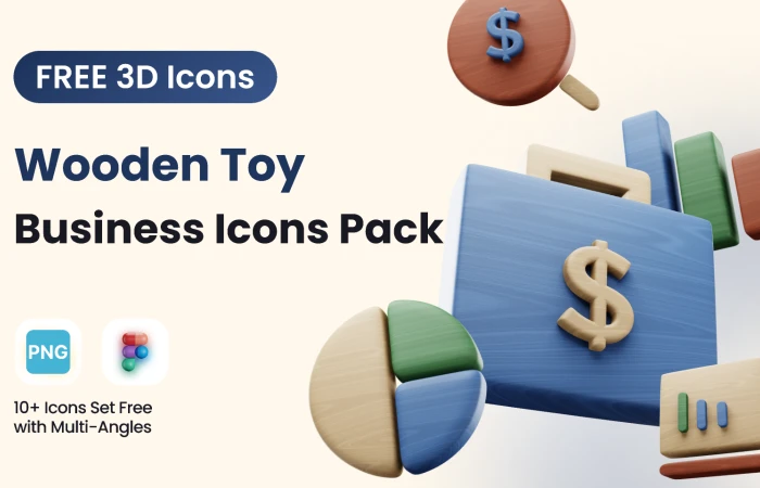 WooT 3D:- Wooden Toy Business Icon  - Free Figma Template