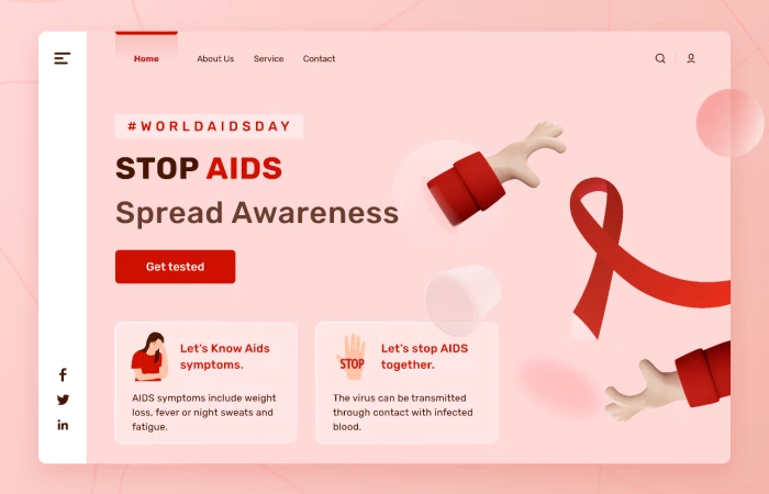World Aids Day - Landing Page Concept  - Free Figma Template