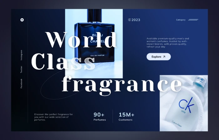 World Class Fragrance - Landing page  - Free Figma Template