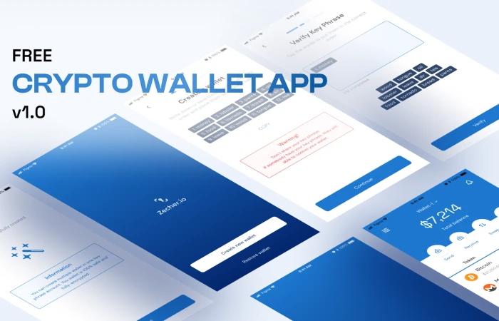 Zecher.io - Decentralized Cryptocurrency Wallet App  - Free Figma Template