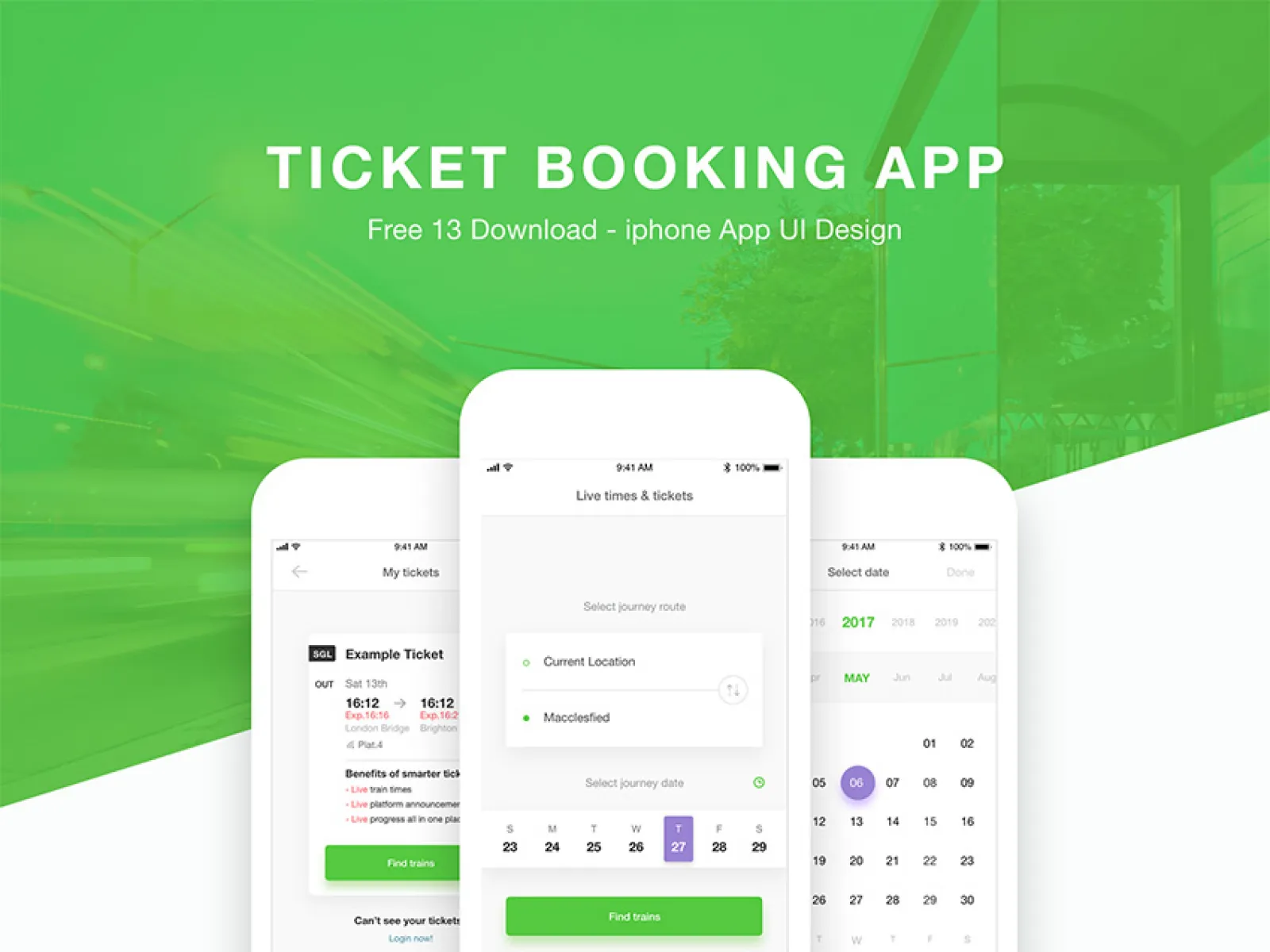 Ticket Booking App Design  - Free Figma Template