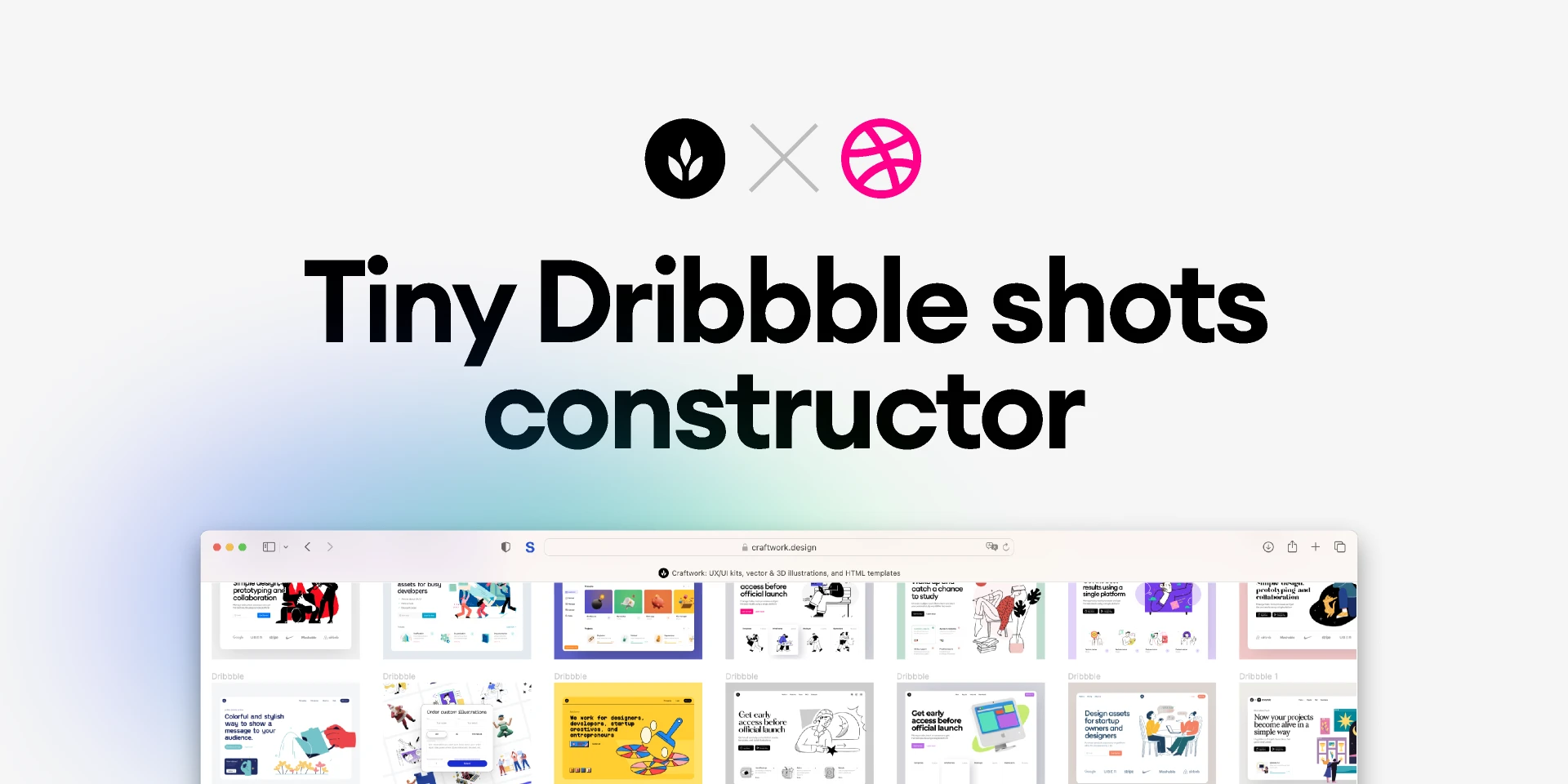 Tiny Dribbble shots constructor for Figma and Adobe XD