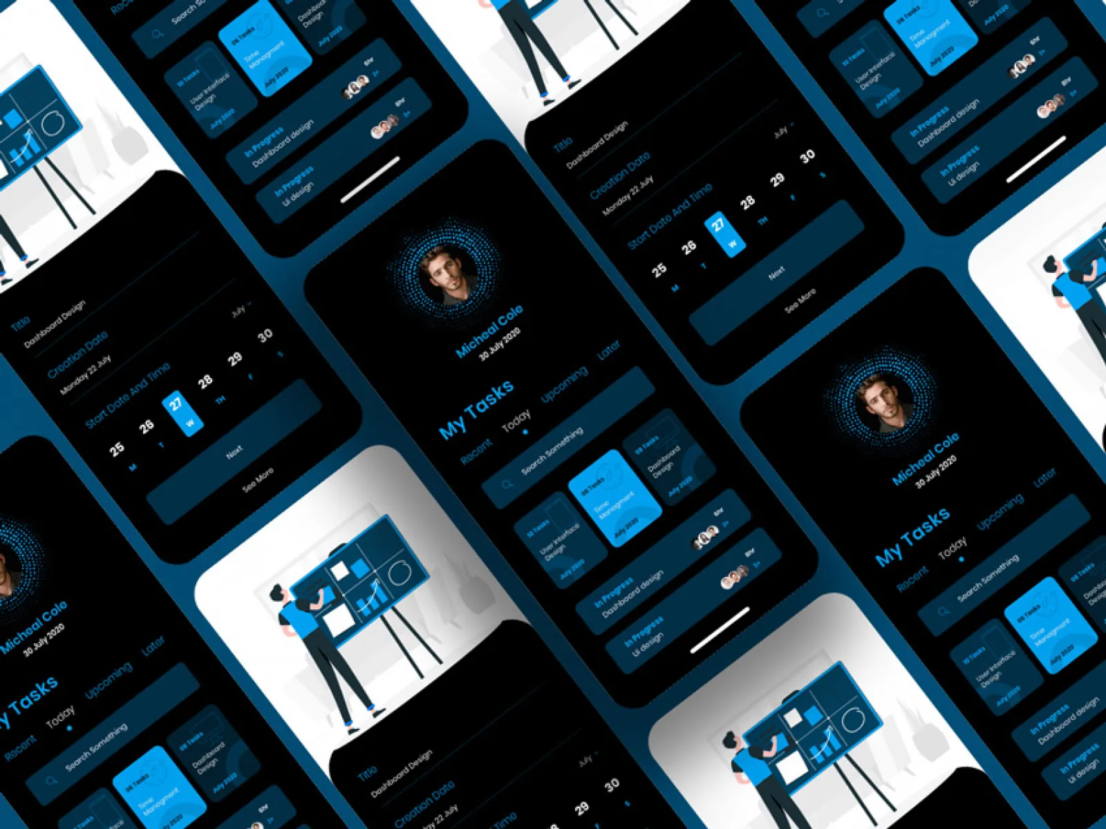 To-do list Dark App Design  - Free Figma Template