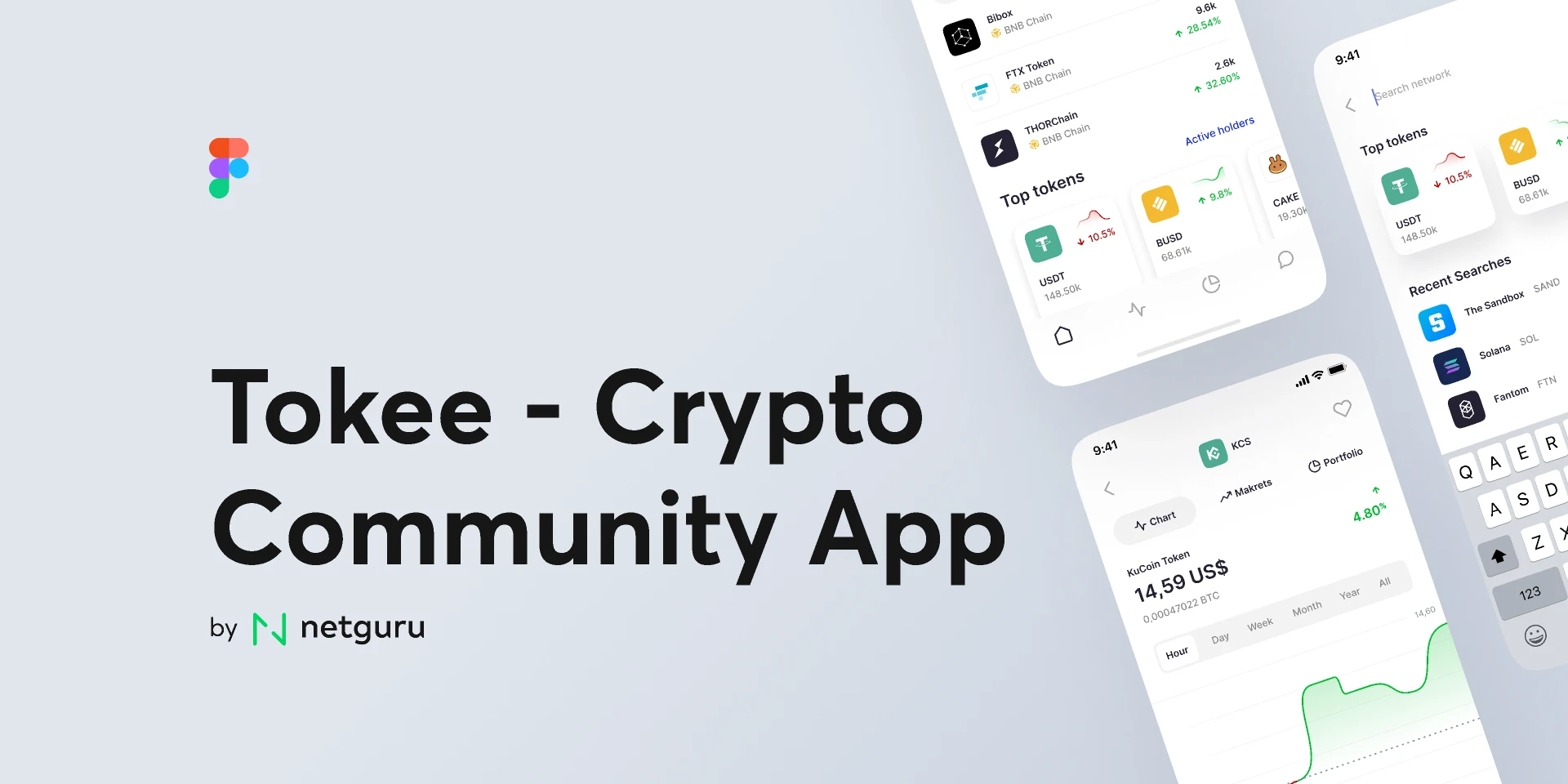 Tokee - Crypto Community App for Figma and Adobe XD