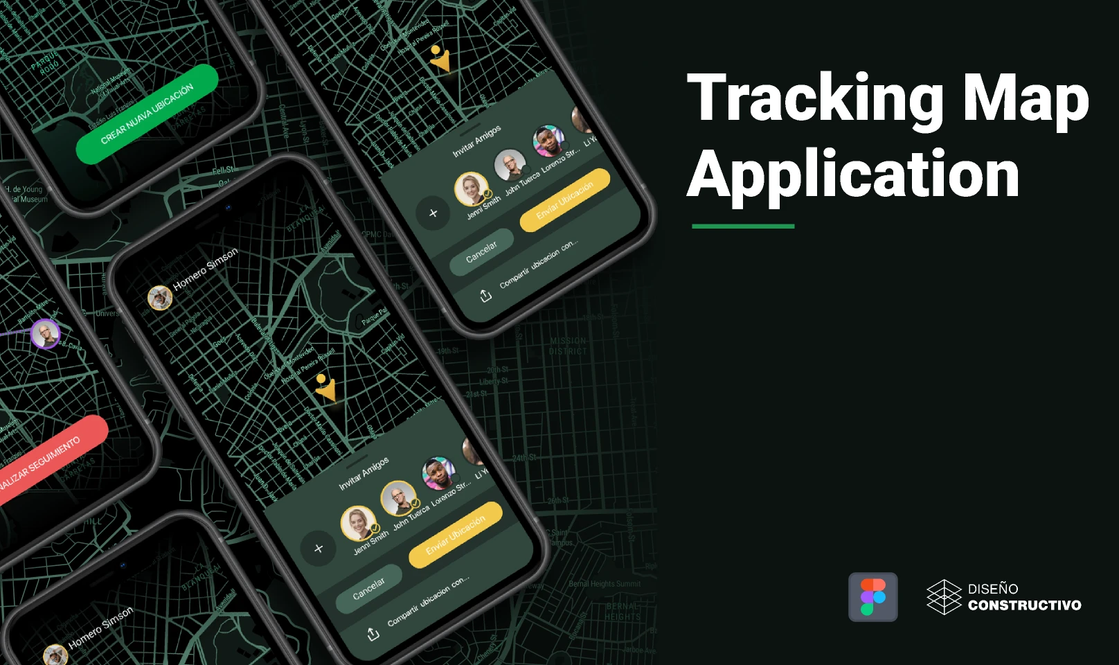 Tracking Map Application for Figma and Adobe XD