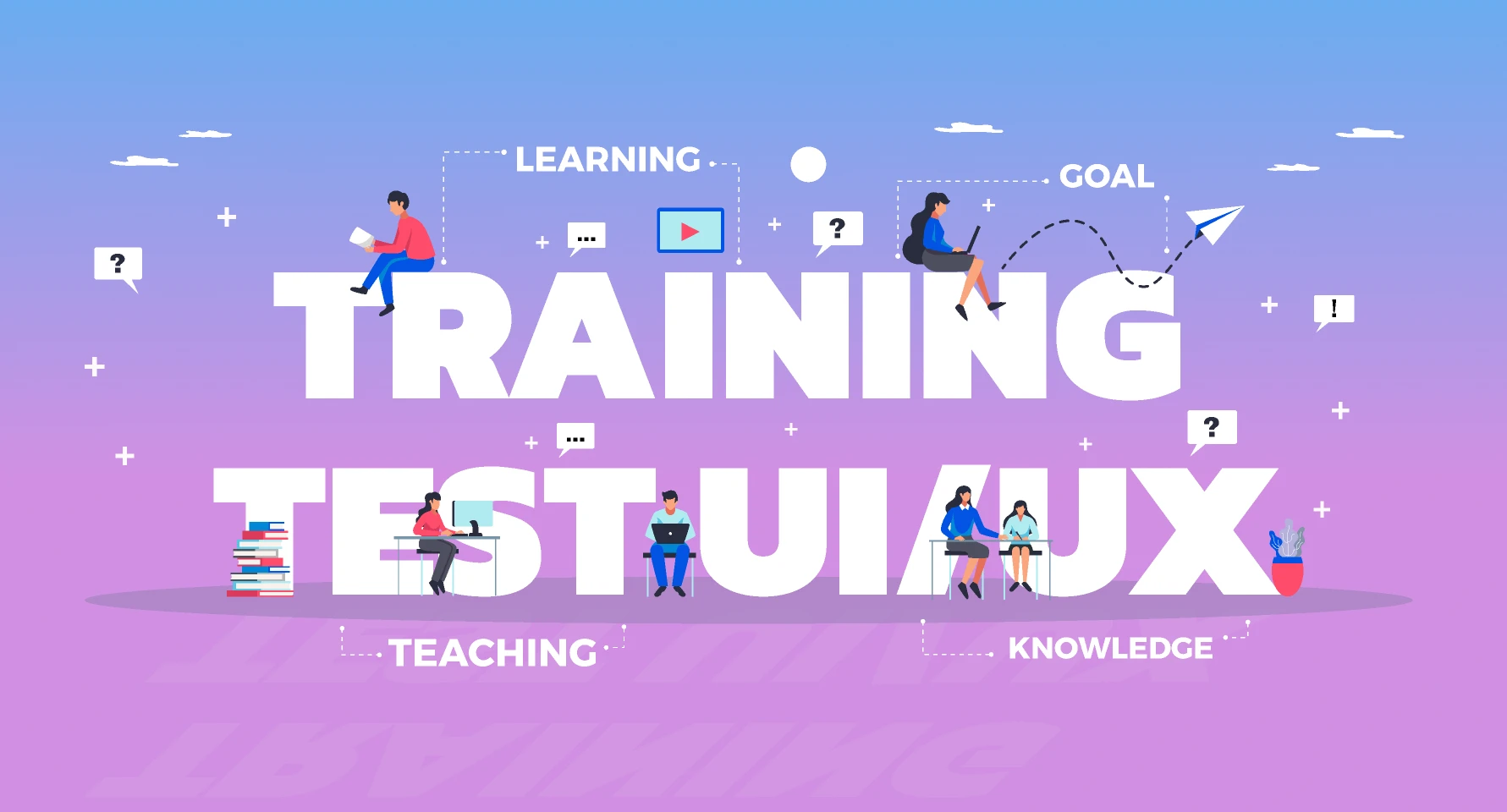 Training Test UI/UX illustrations banner for Figma and Adobe XD