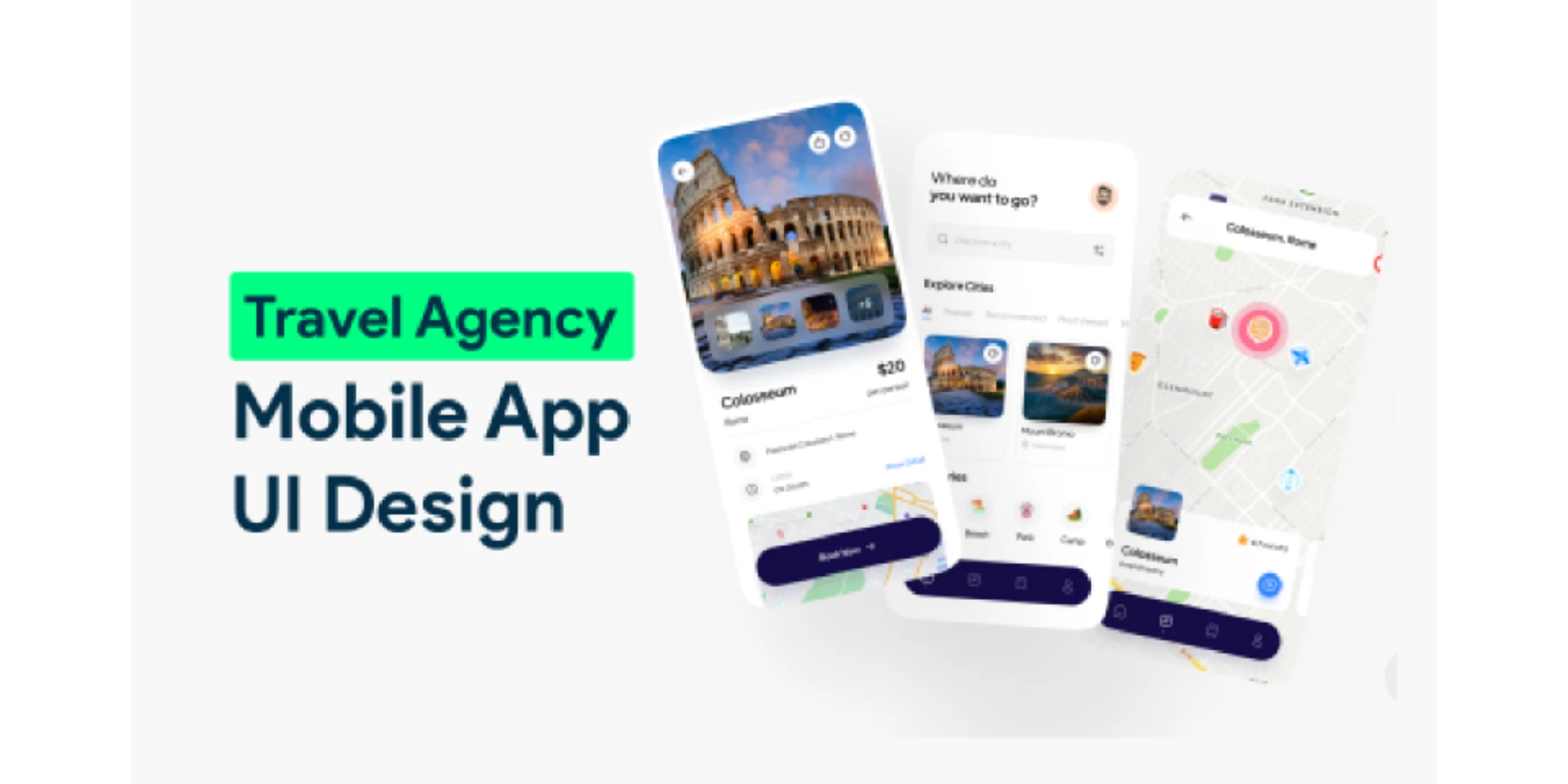 Travel Agency Mobile App UI Design for Figma and Adobe XD