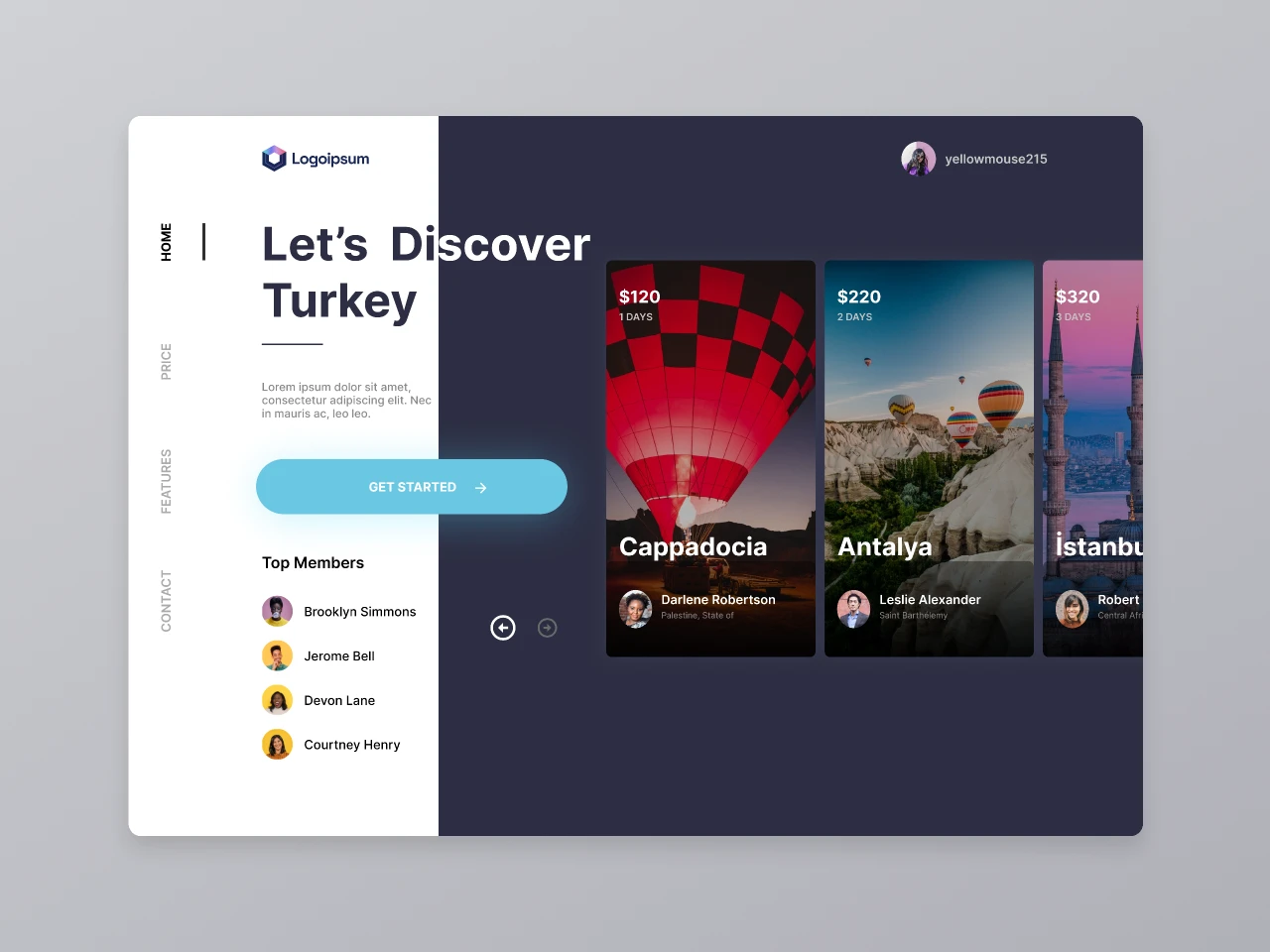 Travel App - Discover Turkey for Figma and Adobe XD