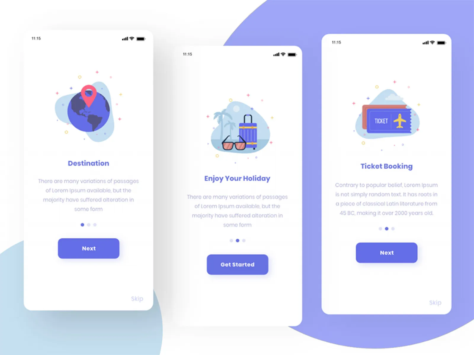 Travel App Start Screens UI  - Free Figma Template