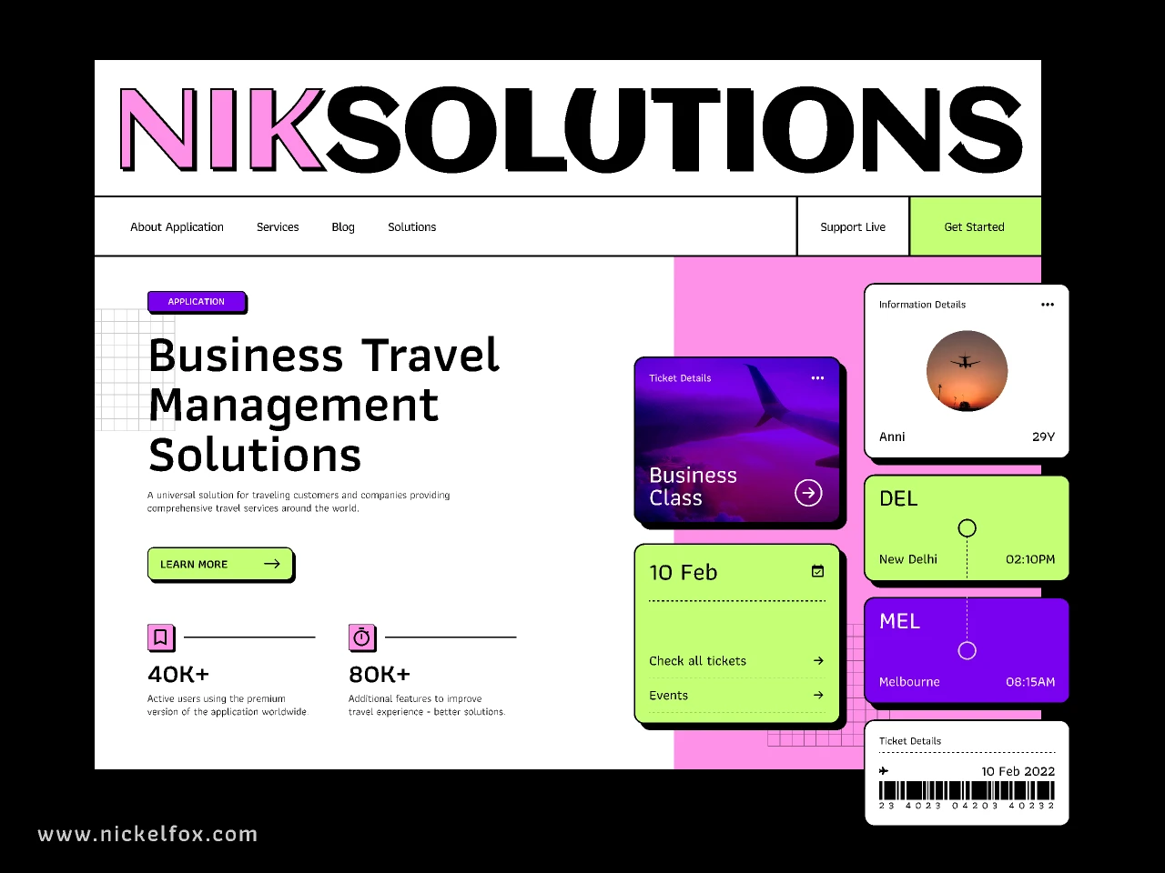 Travel Solutions - Website for Figma and Adobe XD