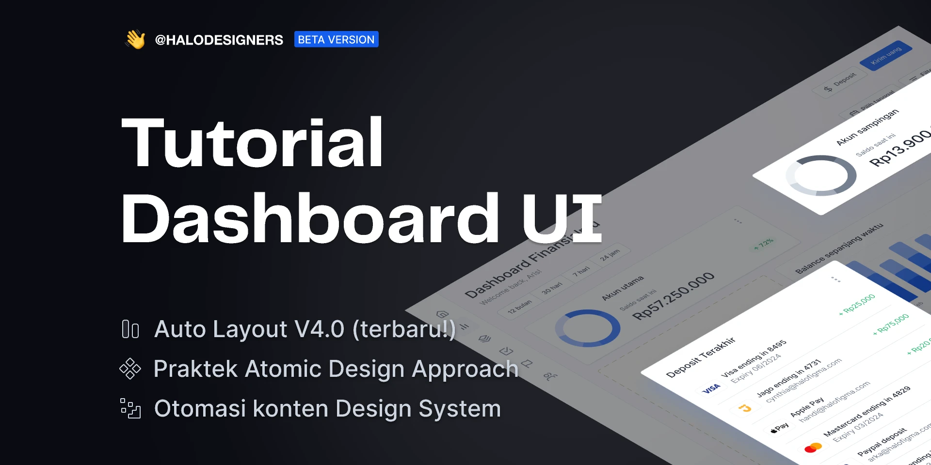 Tutorial Dashboard UI (Beta) for Figma and Adobe XD