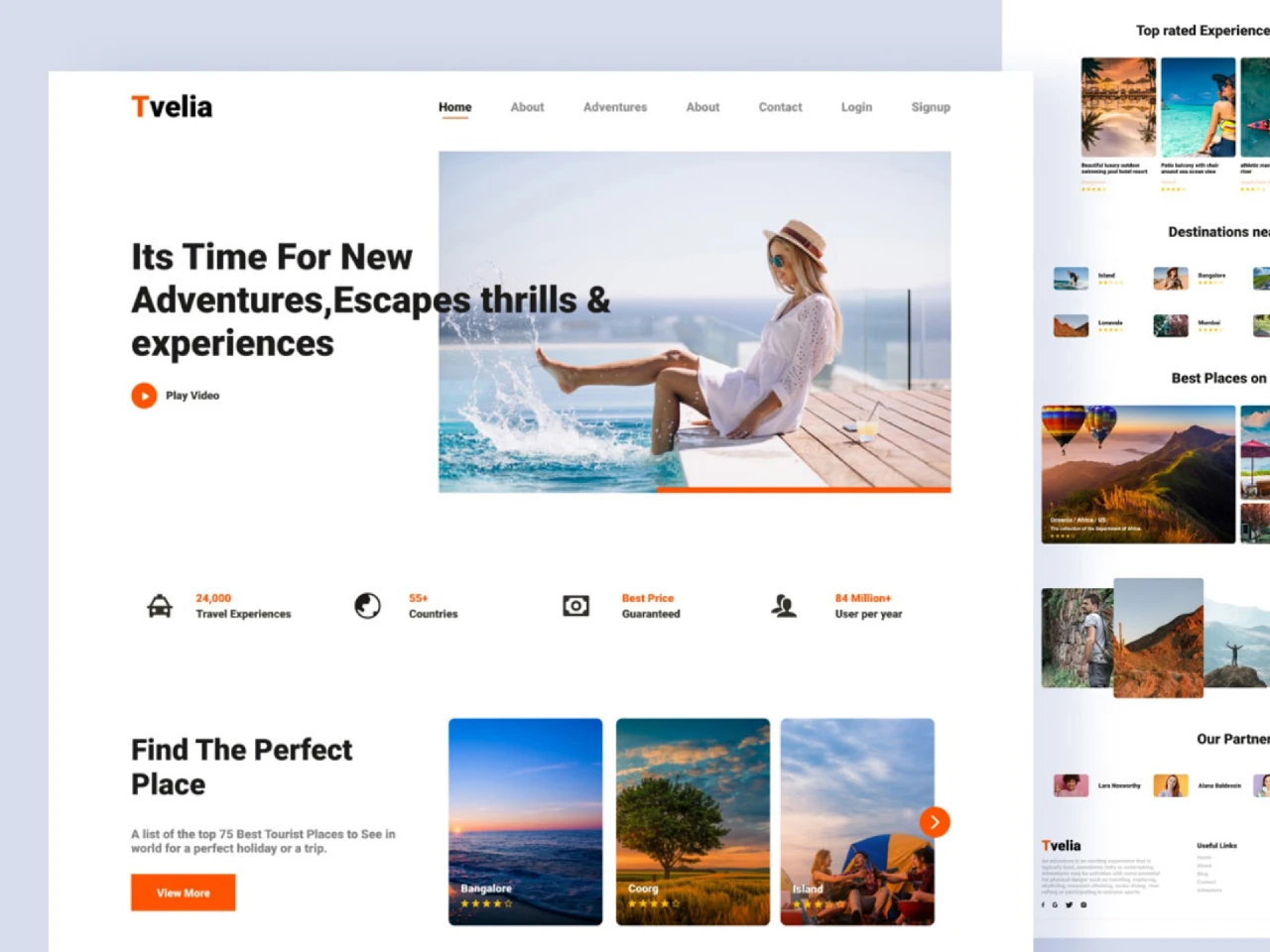 Tvelia: Website Template for Travel Agencies for Figma and Adobe XD