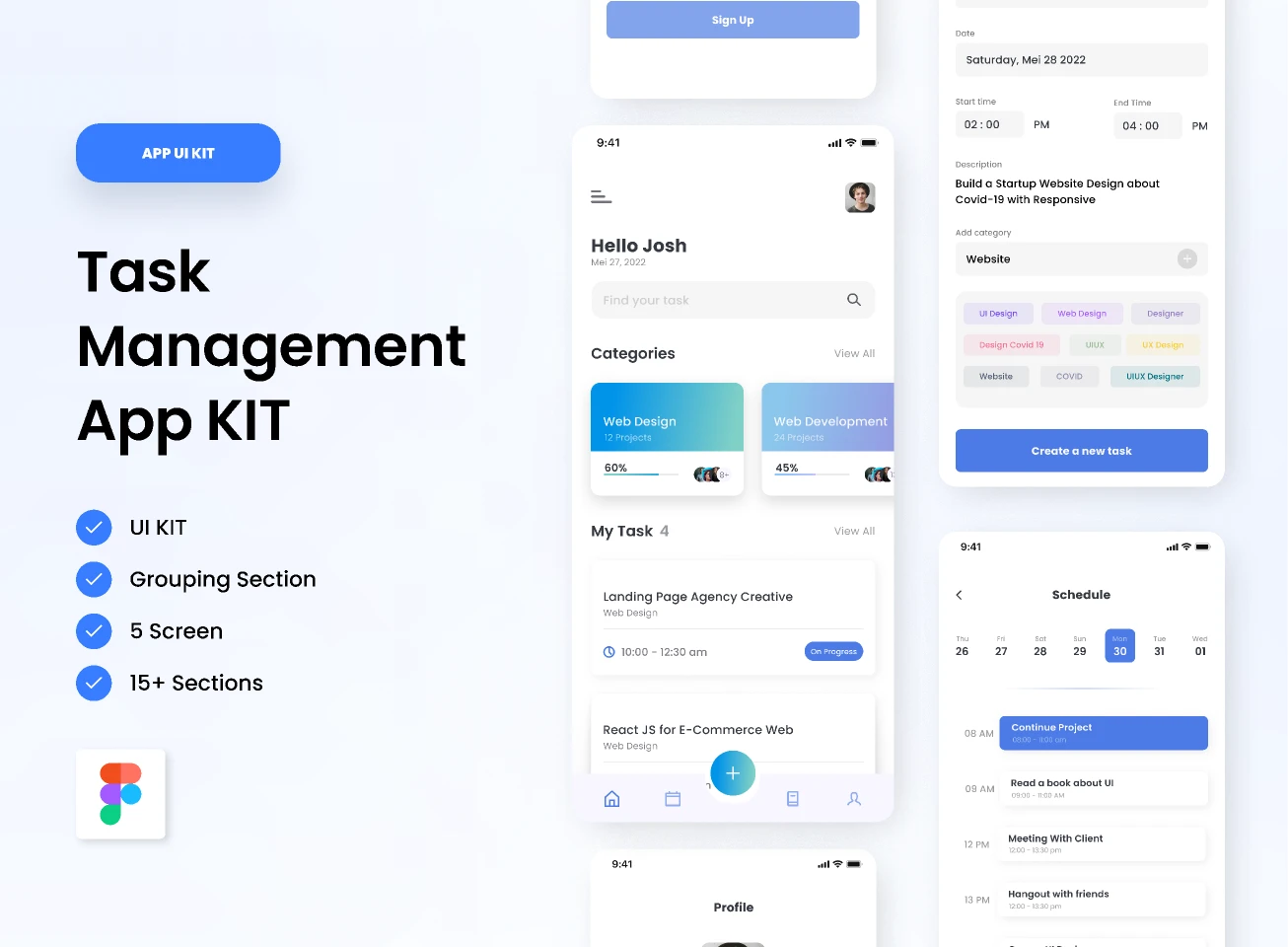 UI KIT - Task Management for Figma and Adobe XD