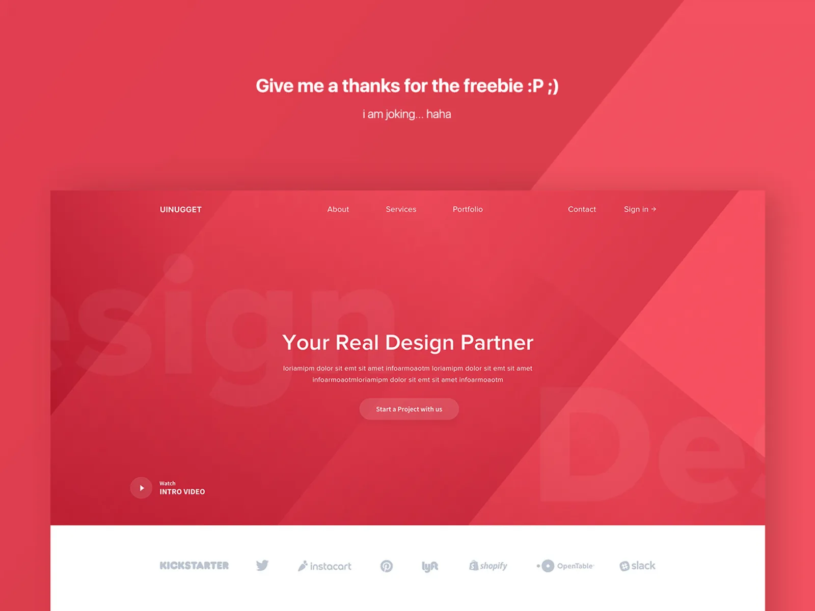 UInugget Free Web Template  - Free Figma Template