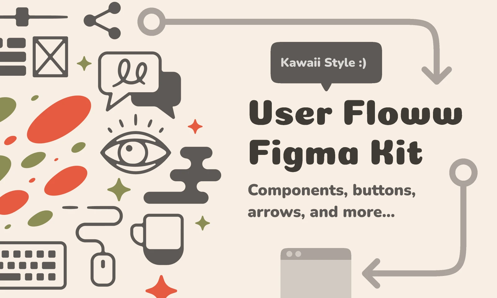 User Flow Kit [Kawaii Style] for Figma and Adobe XD