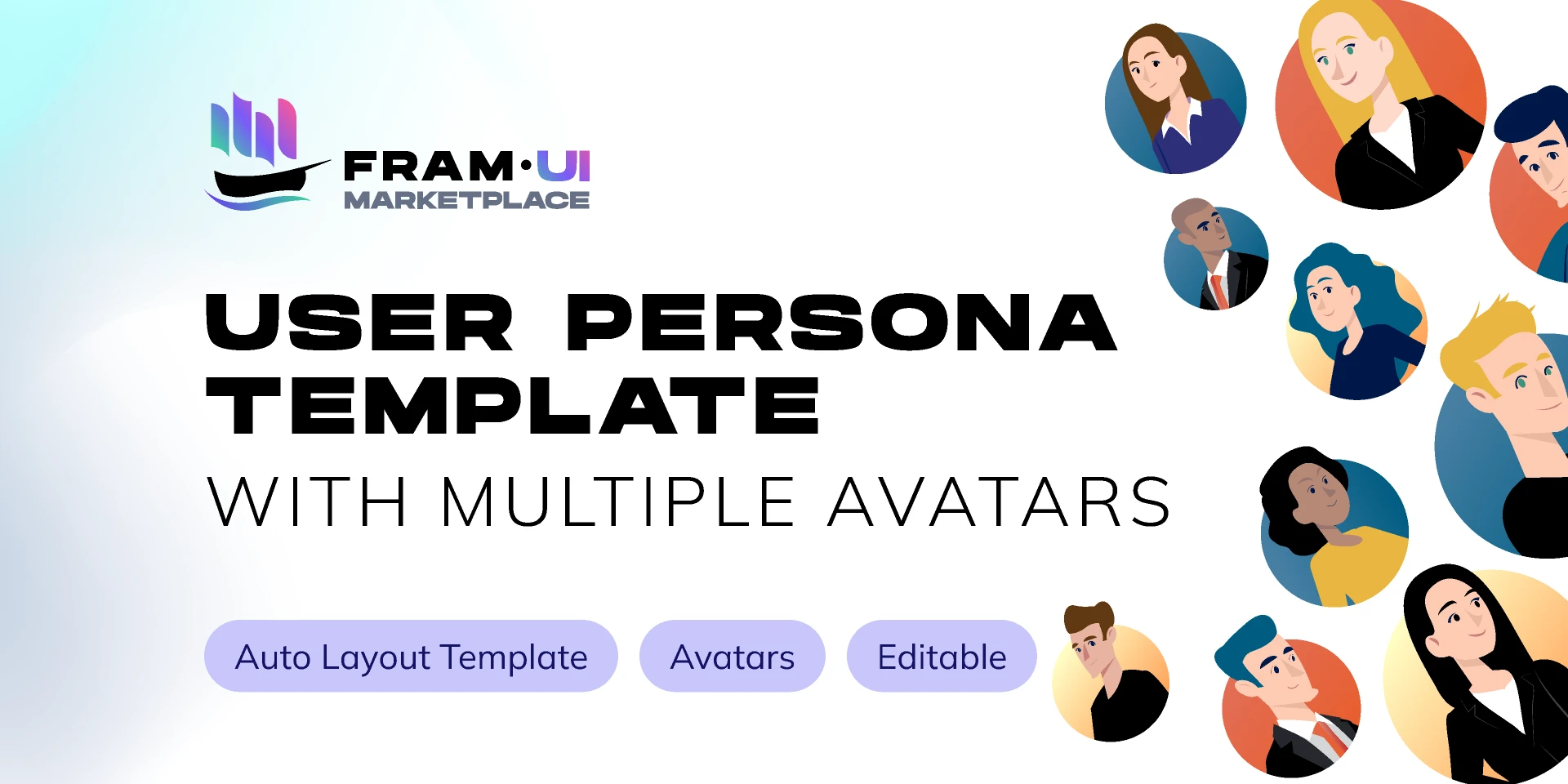 User Persona with Multiple Avatars - Free for Figma and Adobe XD
