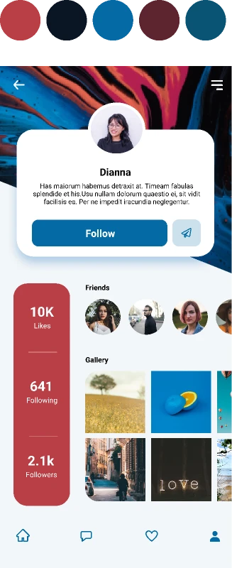 User Profile for Figma and Adobe XD
