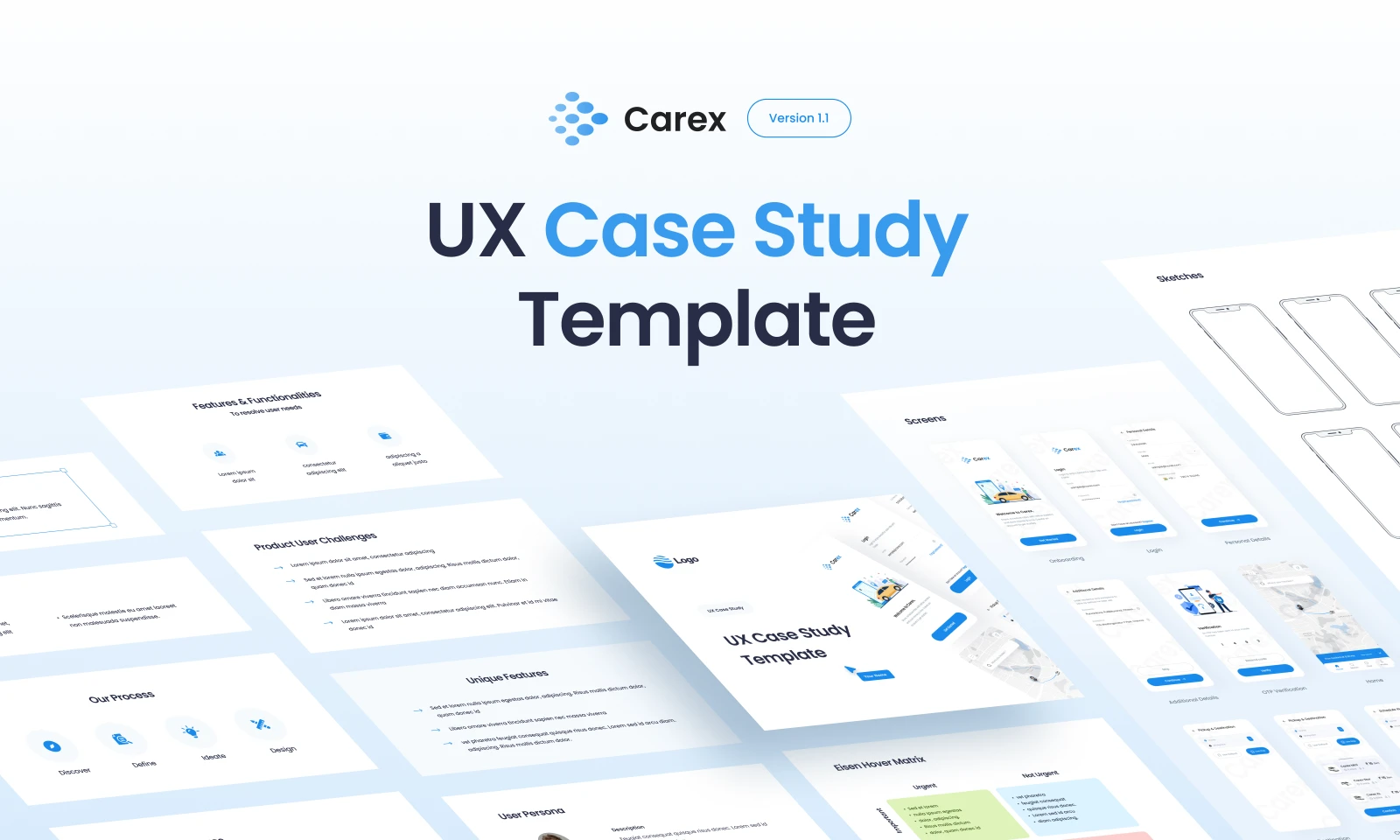 UX Case Study Template for Figma and Adobe XD