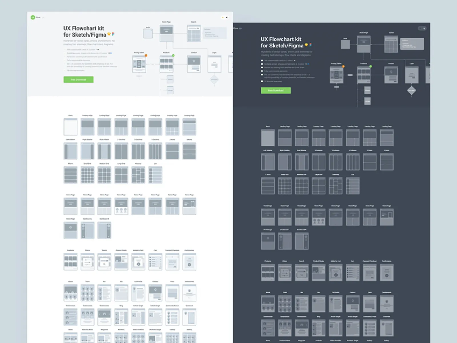 UX Flowchart Kit  - Free Figma Template