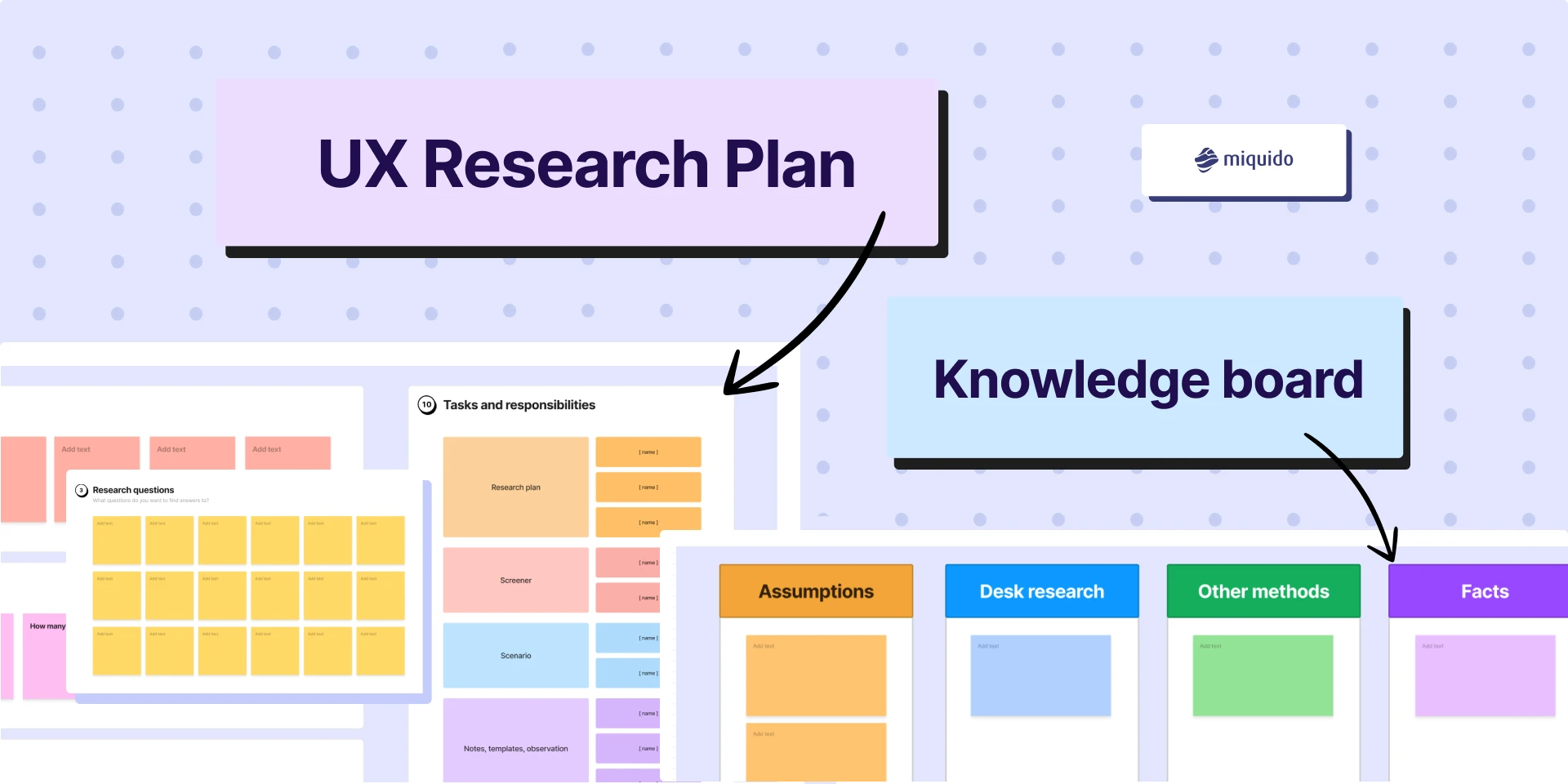 UX Research Plan & Knowledge Board for Figma and Adobe XD