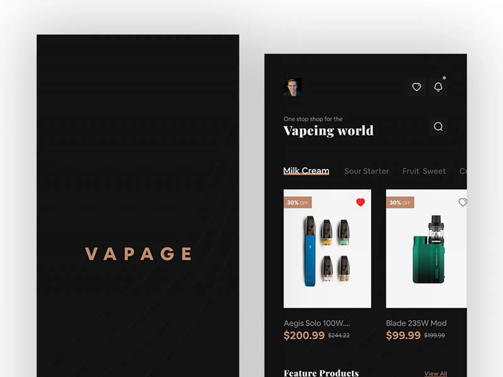 Vapeshop UI concept  - Free Figma Template
