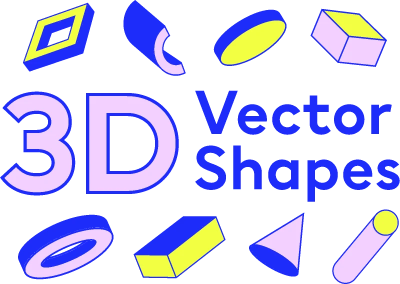 Vector 3D Shapes for Figma and Adobe XD