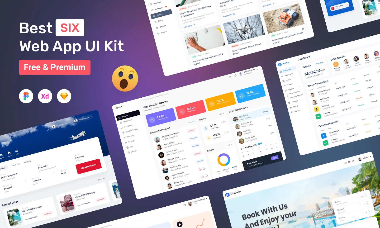 Web App UI Kit for Figma and Adobe XD