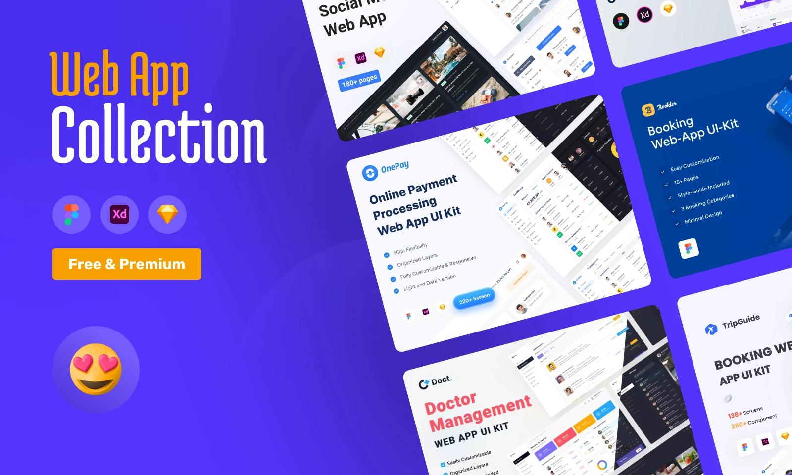 Web App UI Kit Collection for Figma and Adobe XD