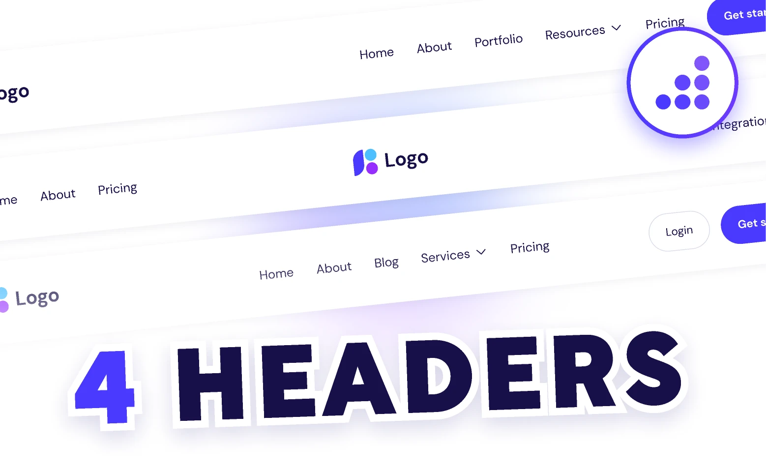Website Headers | BRIX Templates for Figma and Adobe XD