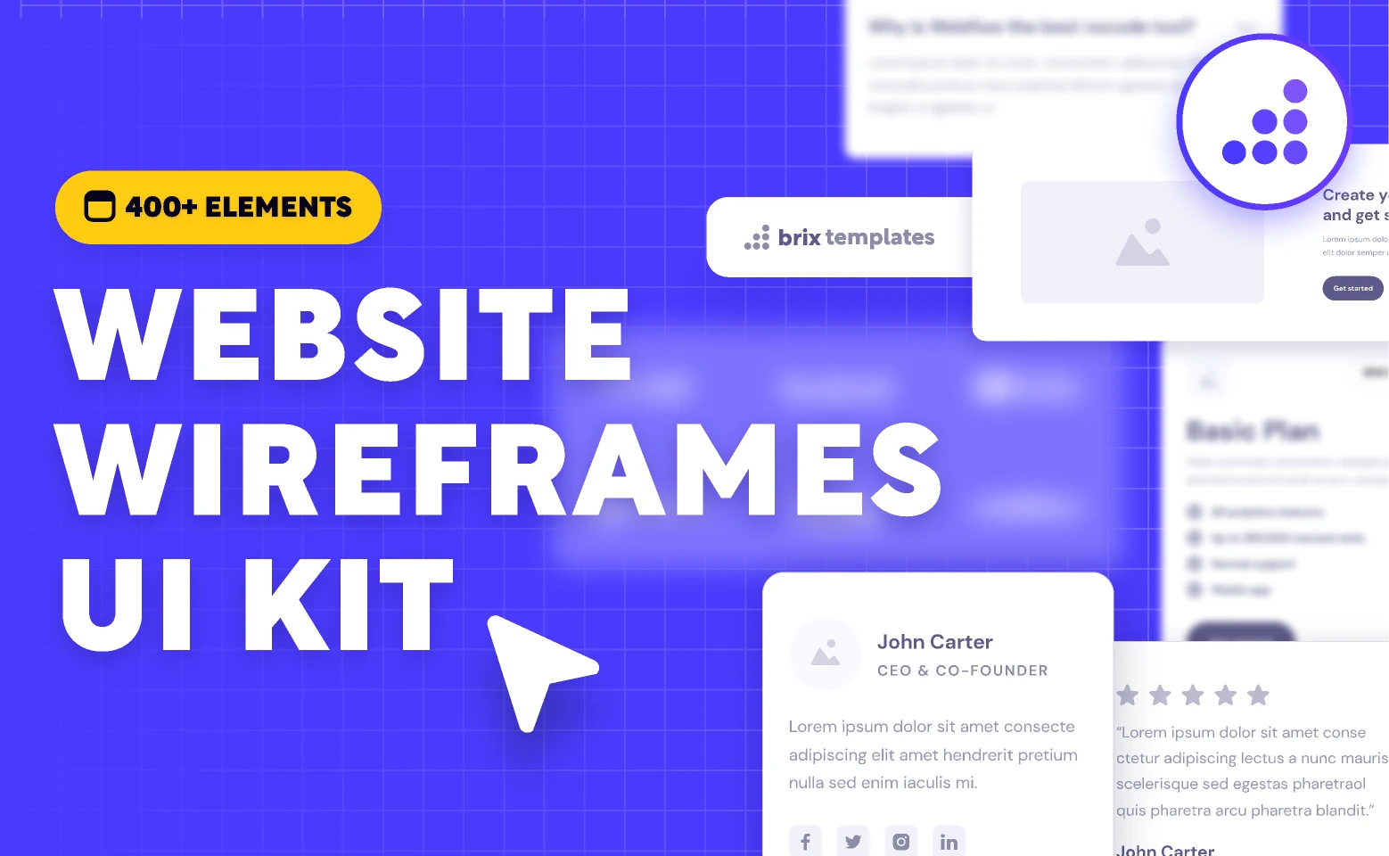 Website Wireframes UI Kit | BRIX Templates for Figma and Adobe XD