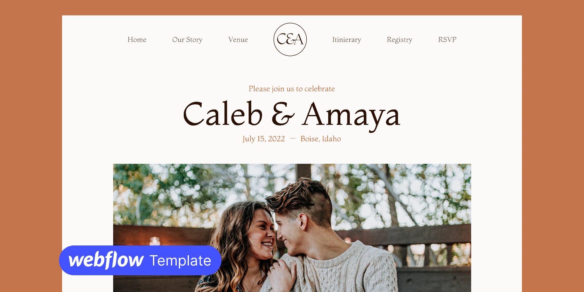 Wedding Webflow Template for Figma and Adobe XD