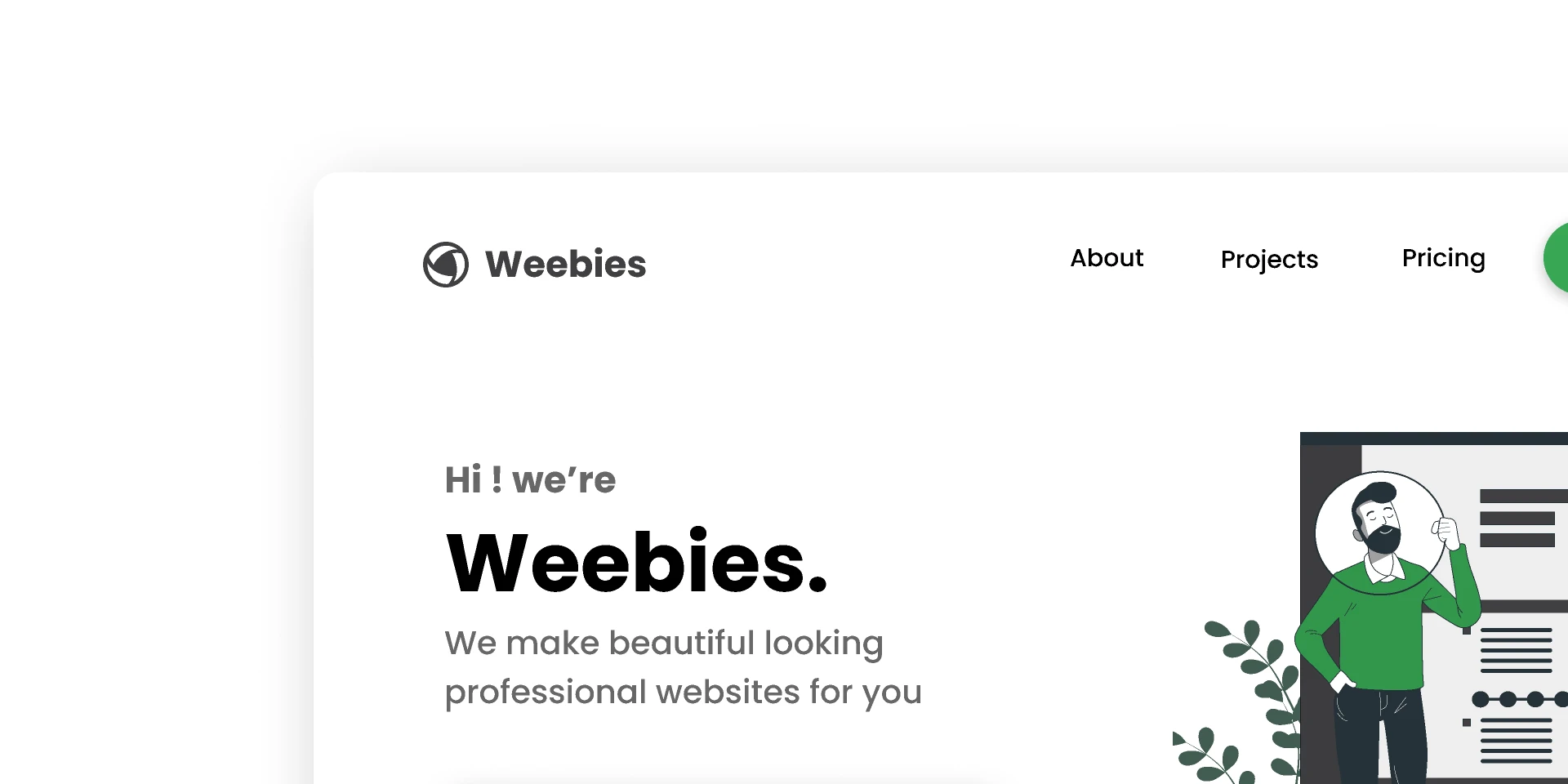 Weebies -Agency website homepage for Figma and Adobe XD