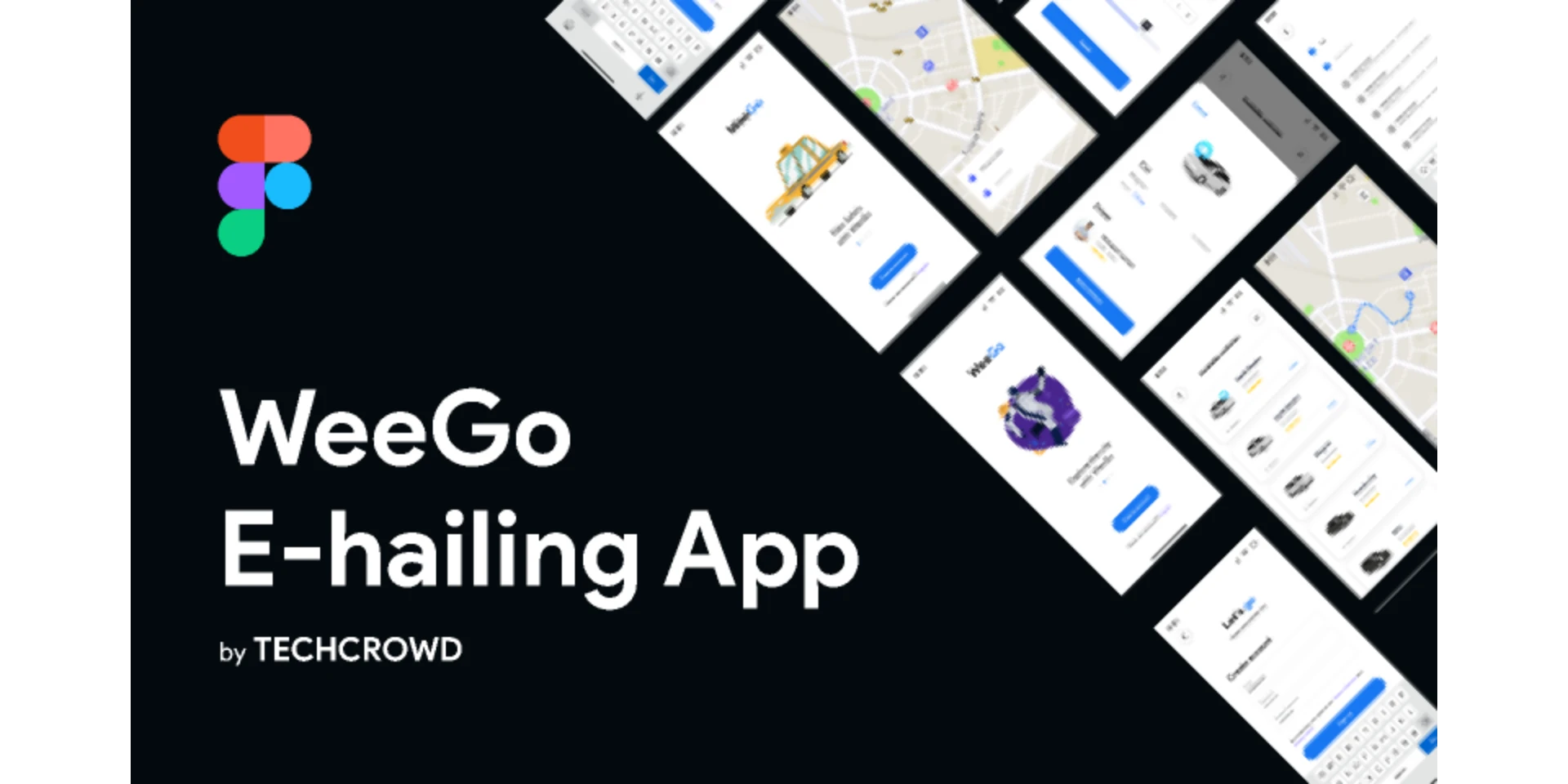 WeeGo E-Hailing Mobile App UI Screens for Figma and Adobe XD