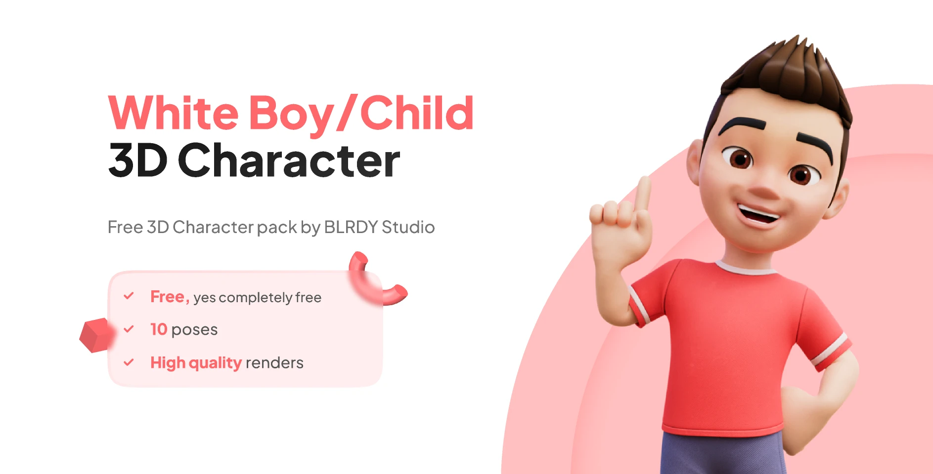 White Boy 3D Character for Figma and Adobe XD