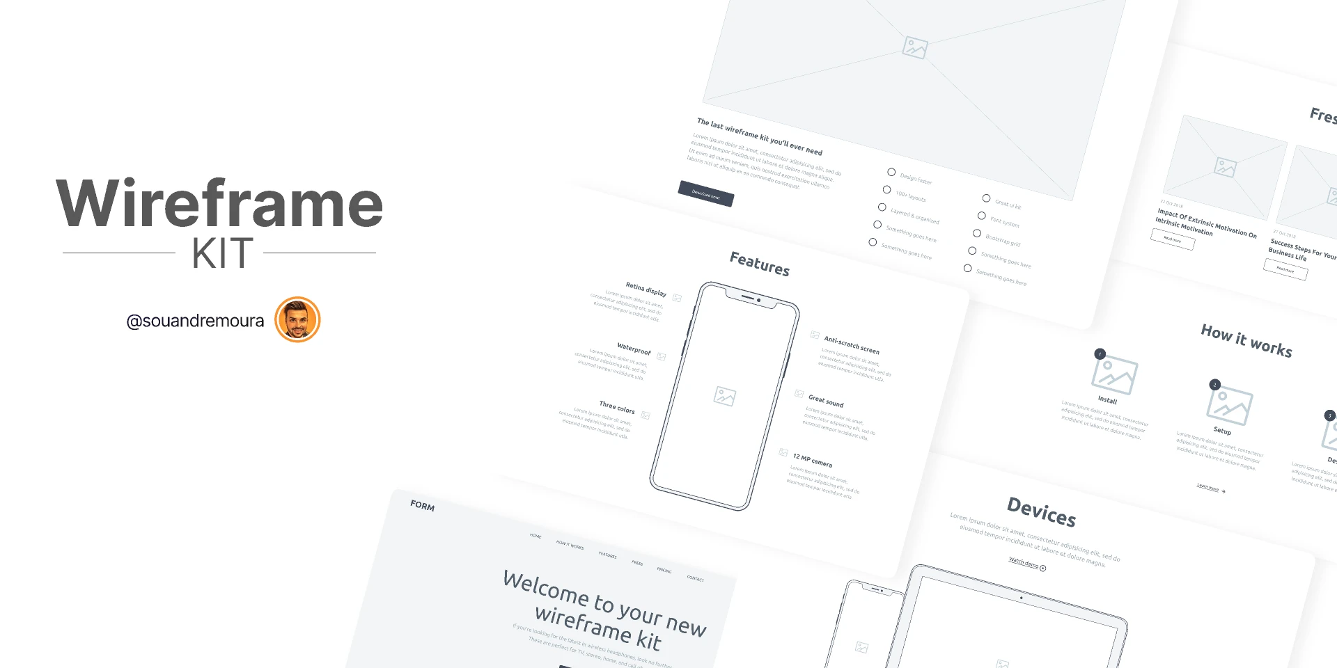 Wireframe Kit for Figma and Adobe XD