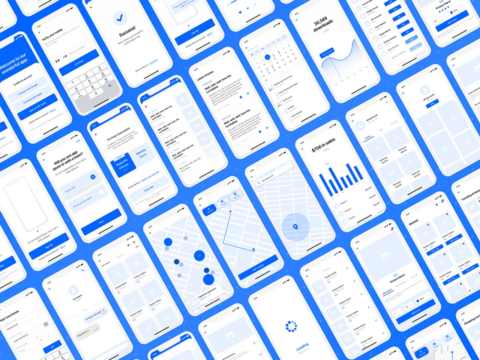 Wireframe Kit for iOS Apps  - Free Figma Template