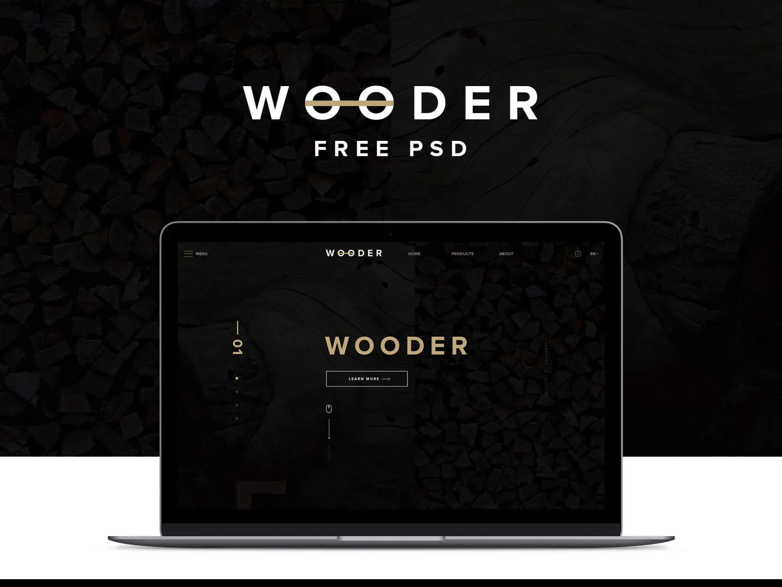 WOODER Web PSD Template  - Free Figma Template