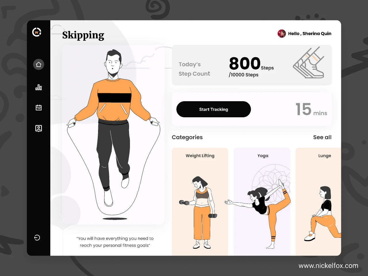 Workout Tracker Concept for Figma and Adobe XD