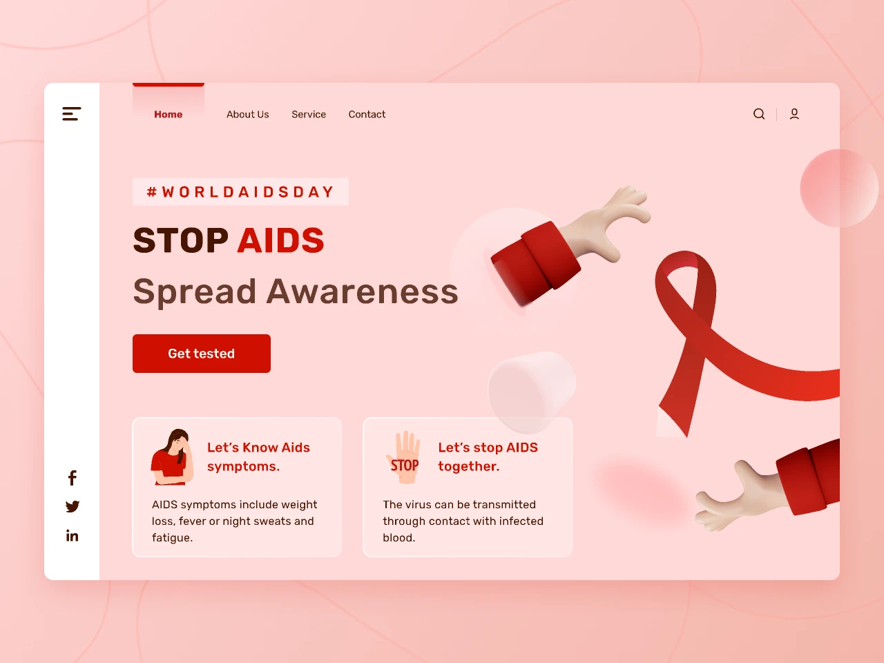 World Aids Day - Landing Page Concept for Figma and Adobe XD