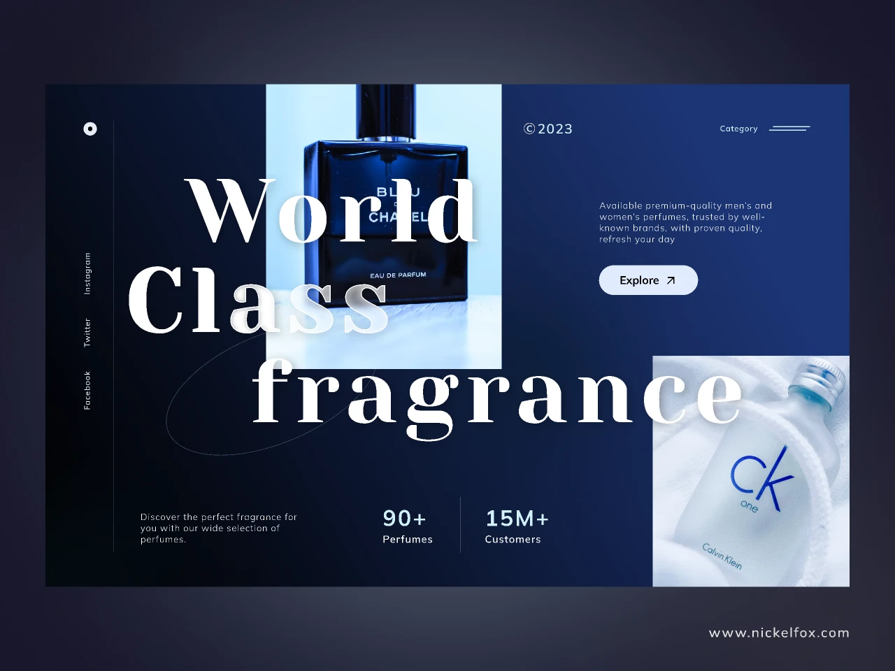 World Class Fragrance - Landing page for Figma and Adobe XD