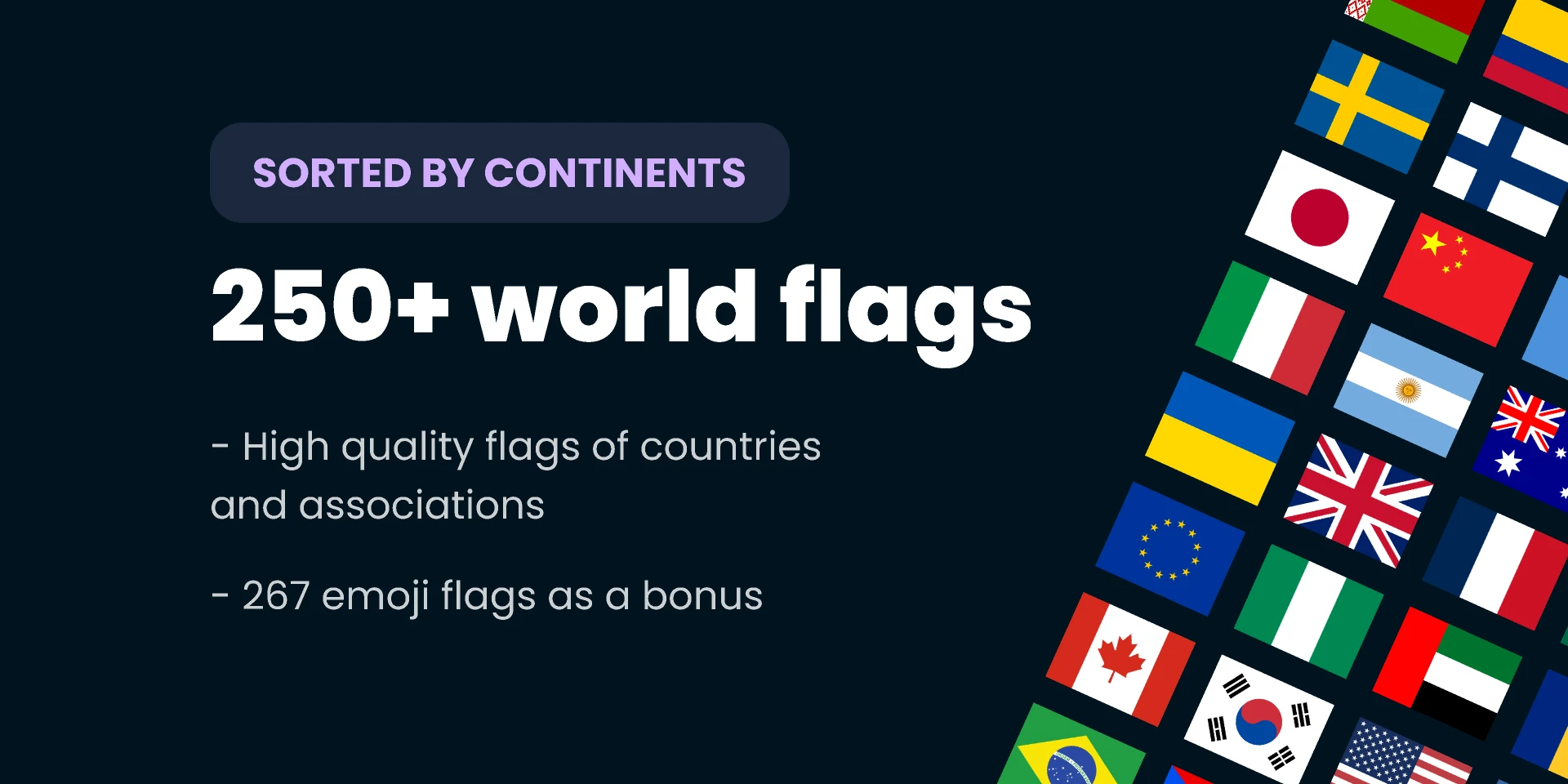 World Flags by Continents for Figma and Adobe XD