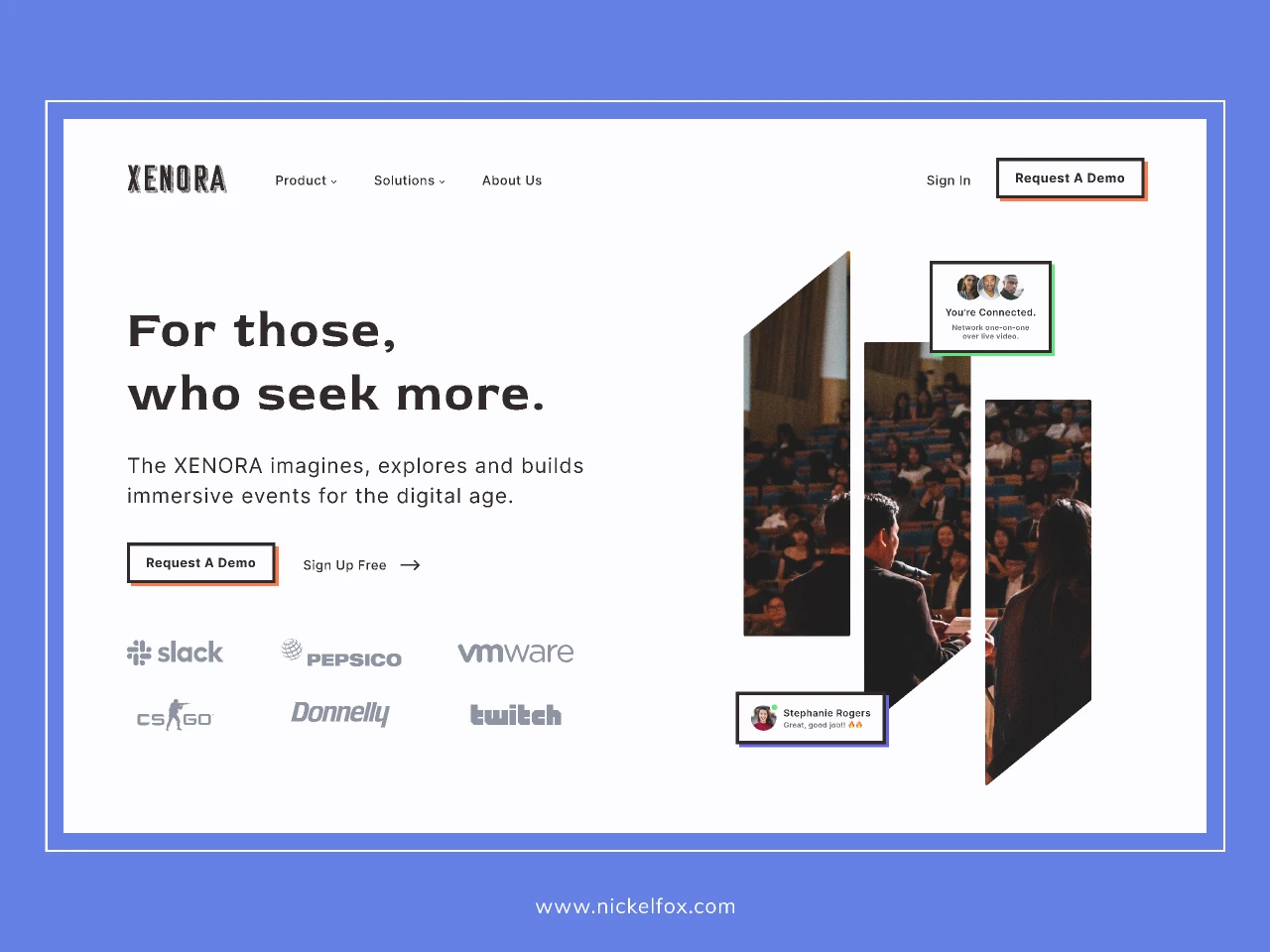 Xenora - Event Concept Landing page for Figma and Adobe XD