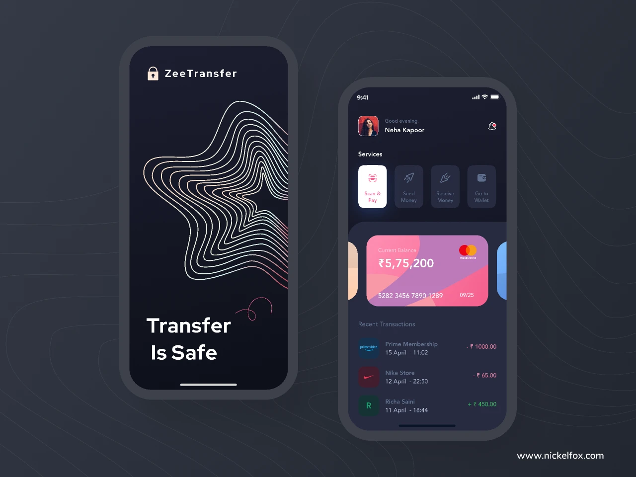 ZeeTransfer - Transfer money mobile app for Figma and Adobe XD
